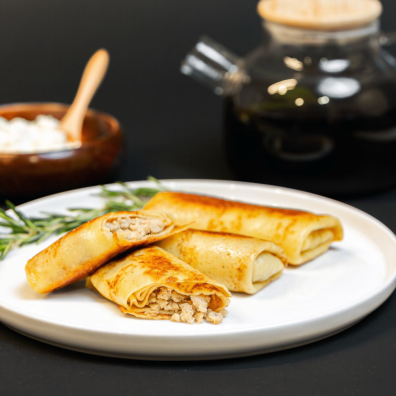 Chicken Stuffed Blini (crepes)
