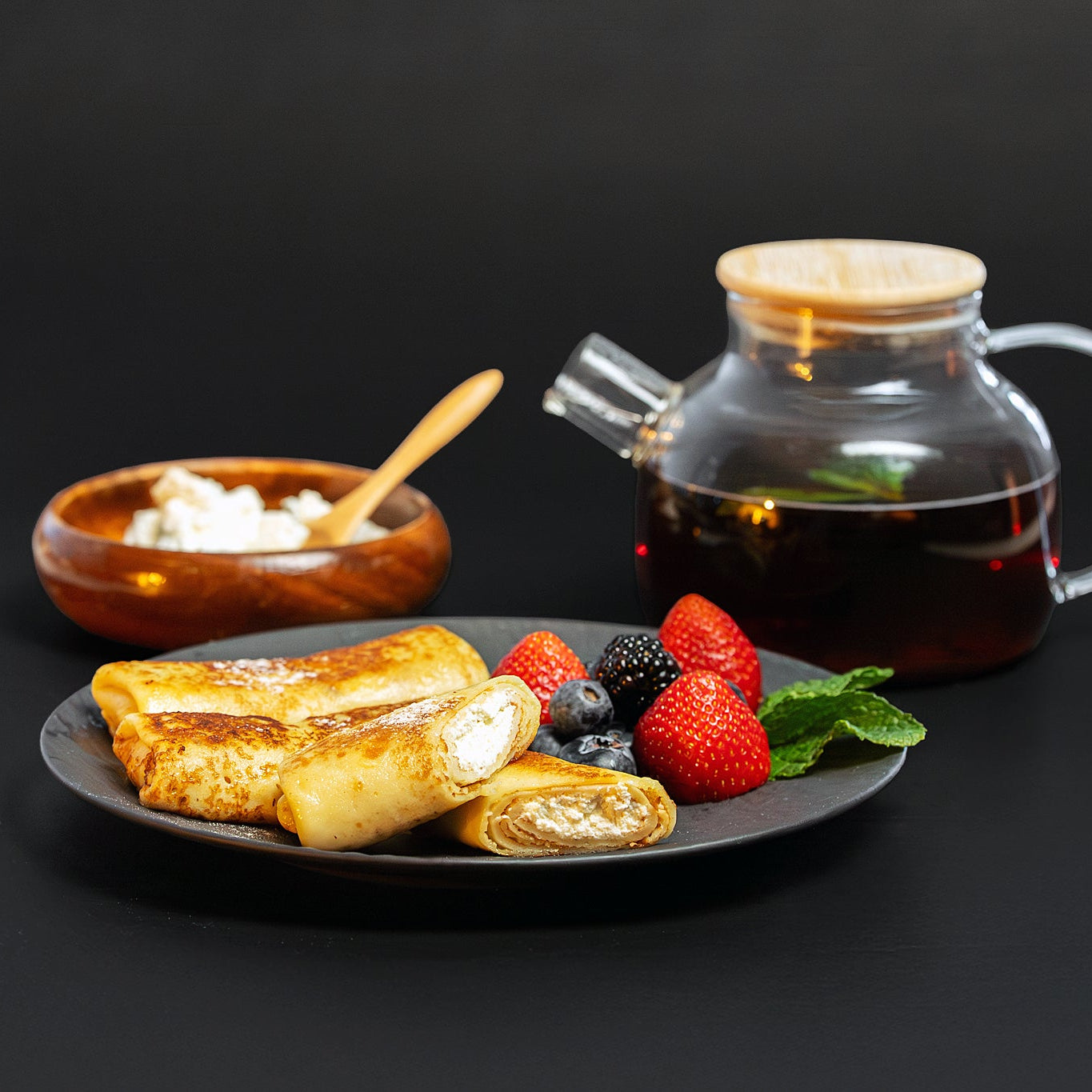 Farmer’s Cheese Stuffed Blini (crepes)